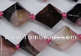 CAG5496 15.5 inches 18*18mm faceted bicone agate gemstone beads