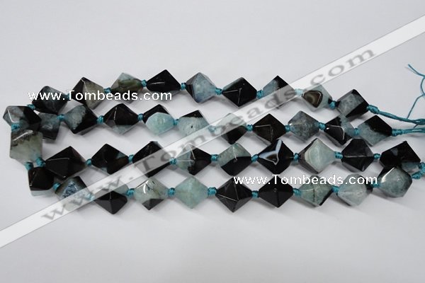 CAG5498 15.5 inches 18*18mm faceted bicone agate gemstone beads