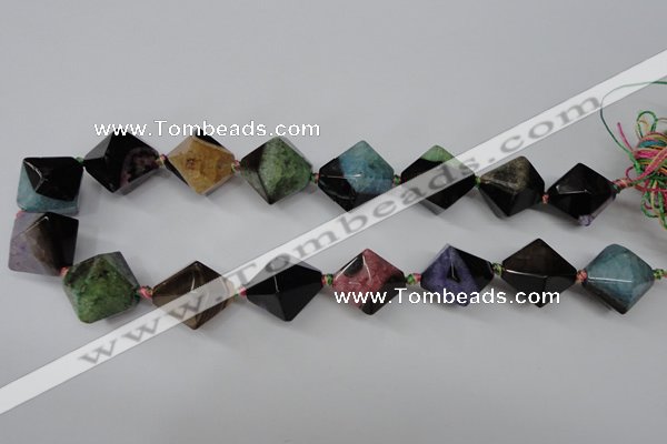 CAG5502 15.5 inches 22*22mm faceted bicone agate gemstone beads