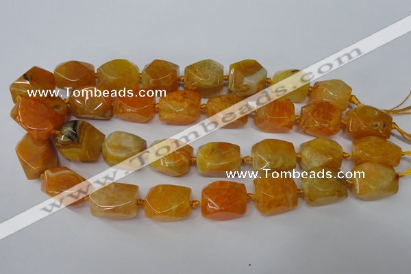 CAG5509 15.5 inches 16*17*22mm faceted nuggets agate beads