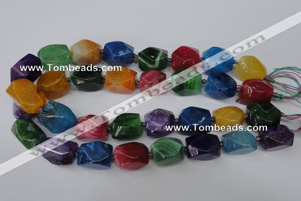 CAG5513 15.5 inches 16*17*22mm faceted nuggets agate beads