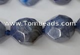 CAG5516 15.5 inches 18*22mm faceted nuggets agate gemstone beads