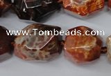 CAG5517 15.5 inches 18*22mm faceted nuggets agate gemstone beads