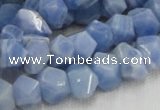 CAG557 16 inches 8*12mm faceted freeform blue agate beads wholesale