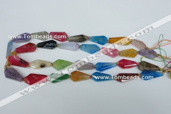 CAG5570 15 inches 12*23mm - 15*25mm faceted nuggets agate beads