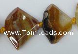 CAG5580 15 inches 20*30mm faceted triangle dragon veins agate beads