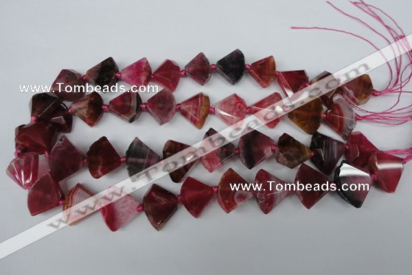 CAG5581 15 inches 15*20mm faceted triangle dragon veins agate beads