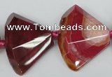 CAG5582 15 inches 25*32mm faceted triangle dragon veins agate beads