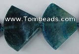 CAG5585 15 inches 30*40mm faceted triangle dragon veins agate beads