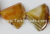 CAG5586 15 inches 30*40mm faceted triangle dragon veins agate beads