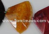 CAG5589 15 inches 30*42mm faceted triangle dragon veins agate beads