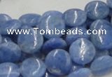 CAG559 16 inches 12mm flat round blue agate gemstone beads wholesale