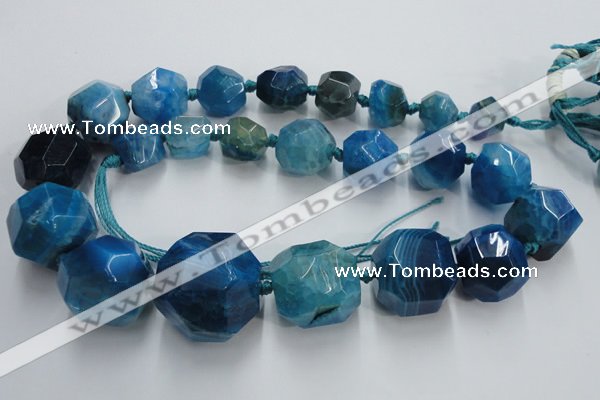 CAG5591 15 inches 10*12mm - 25*27mm faceted nuggets agate beads