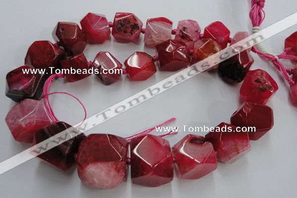 CAG5592 15 inches 12*14mm - 24*25mm faceted nuggets agate beads