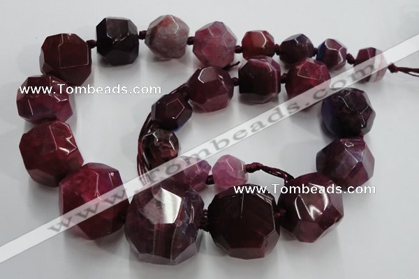 CAG5594 15 inches 10*12mm - 25*27mm faceted nuggets agate beads