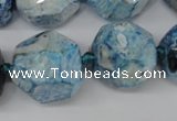 CAG5598 15 inches 20mm faceted nuggets agate gemstone beads