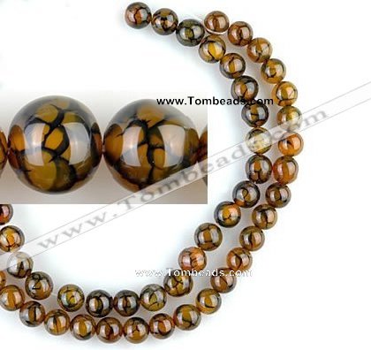 CAG56 5pcs 12mm&13mm round dragon veins agate beads wholesale