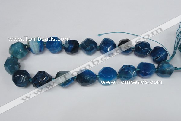 CAG5604 15 inches 18*20mm faceted nuggets agate gemstone beads