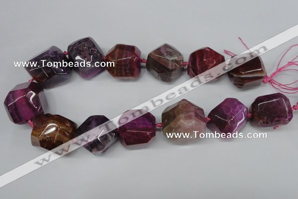 CAG5606 15 inches 25*28mm faceted nuggets agate gemstone beads