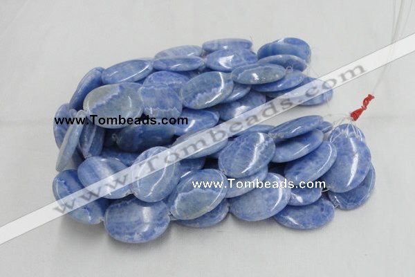 CAG561 16 inches 15*20mm oval blue agate gemstone beads wholesale