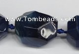 CAG5613 15 inches 25*30mm faceted nuggets agate gemstone beads