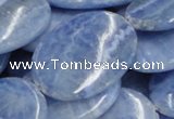 CAG562 16 inches 30*40mm oval blue agate gemstone beads wholesale