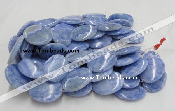 CAG562 16 inches 30*40mm oval blue agate gemstone beads wholesale