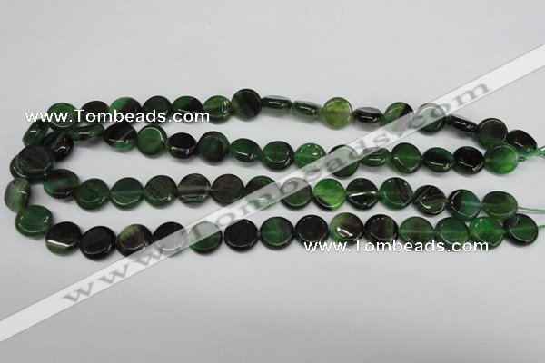 CAG5625 15 inches 12mm flat round dragon veins agate beads