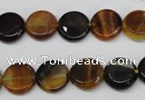 CAG5626 15 inches 12mm flat round dragon veins agate beads