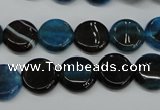 CAG5627 15 inches 12mm flat round dragon veins agate beads