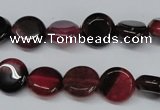 CAG5628 15 inches 12mm flat round dragon veins agate beads