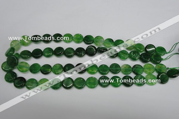 CAG5629 15 inches 12mm flat round dragon veins agate beads