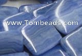 CAG563 16 inches 30*30mm square blue agate gemstone beads wholesale