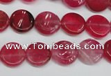 CAG5630 15 inches 12mm flat round dragon veins agate beads