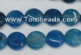 CAG5631 15 inches 12mm flat round dragon veins agate beads