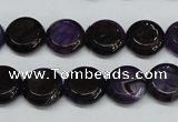 CAG5633 15 inches 12mm flat round dragon veins agate beads