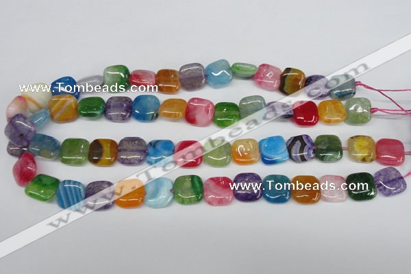 CAG5636 15 inches 14*14mm square dragon veins agate beads