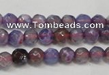 CAG5652 15 inches 4mm faceted round fire crackle agate beads