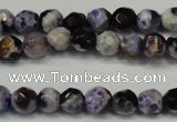 CAG5654 15 inches 4mm faceted round fire crackle agate beads