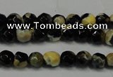 CAG5656 15 inches 4mm faceted round fire crackle agate beads