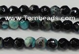 CAG5657 15 inches 4mm faceted round fire crackle agate beads