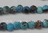 CAG5658 15 inches 4mm faceted round fire crackle agate beads