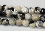 CAG5665 15 inches 6mm faceted round fire crackle agate beads