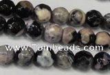 CAG5668 15 inches 6mm faceted round fire crackle agate beads