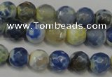 CAG5669 15 inches 6mm faceted round fire crackle agate beads