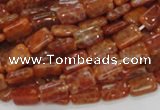 CAG568 15.5 inches 8*10mm rectangle natural fire agate beads