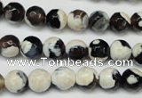 CAG5680 15 inches 8mm faceted round fire crackle agate beads