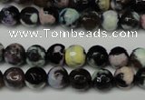 CAG5689 15 inches 8mm faceted round fire crackle agate beads