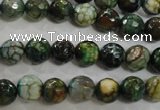 CAG5695 15 inches 8mm faceted round fire crackle agate beads