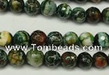 CAG5696 15 inches 8mm faceted round fire crackle agate beads